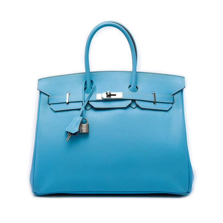 Birkin Retourne 35 Epsom Bleu