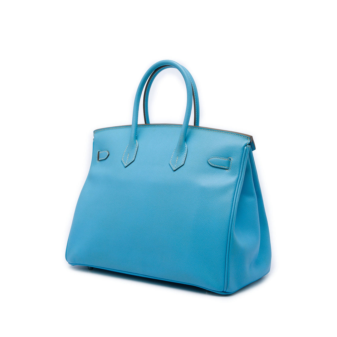 Birkin Retourne 35 Epsom Bleu