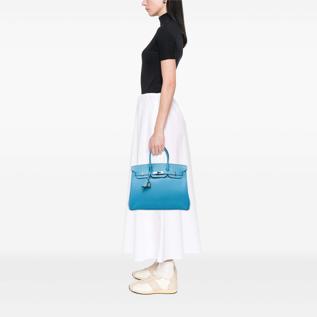 Birkin Retourne 35 Epsom Bleu