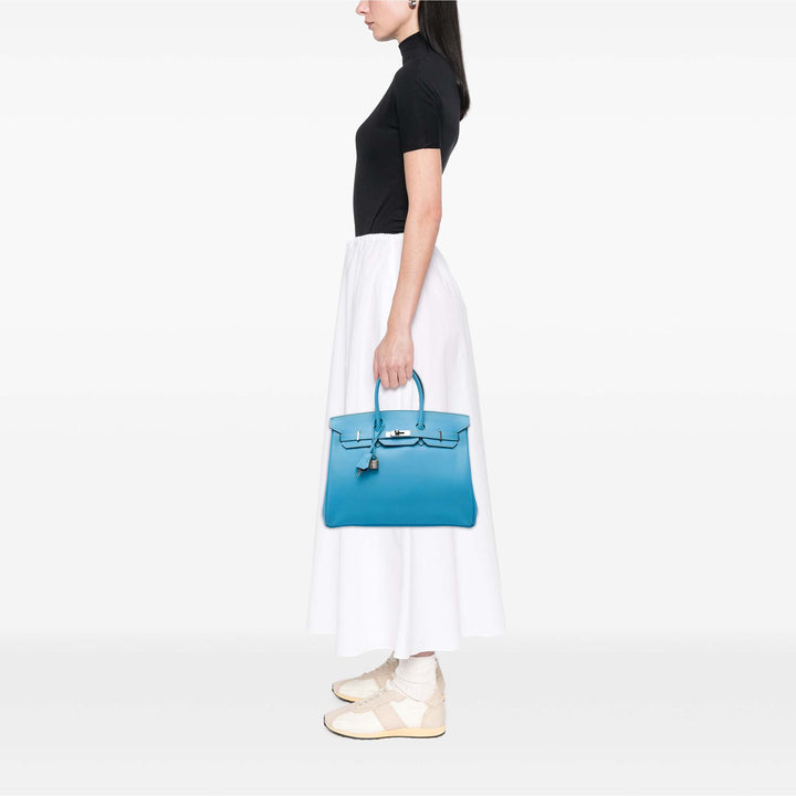 Birkin Retourne 35 Epsom Bleu
