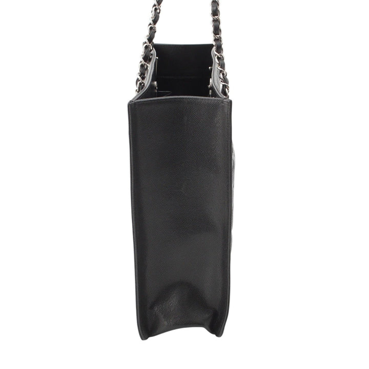 CC Matelassé Cabas chaîne Cuir caviar Noir