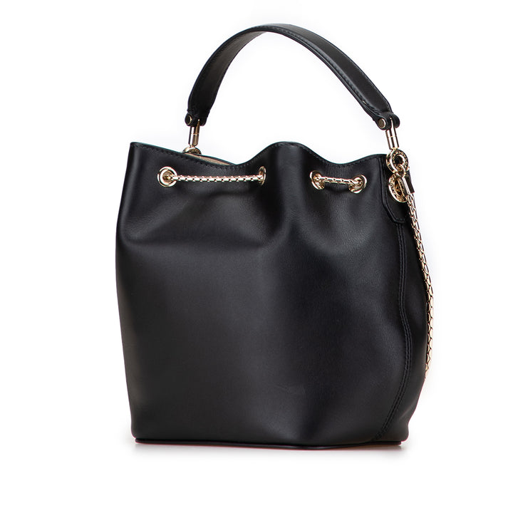 Bvlgari Cuir Serpenti Forever Bucket Bag Noir