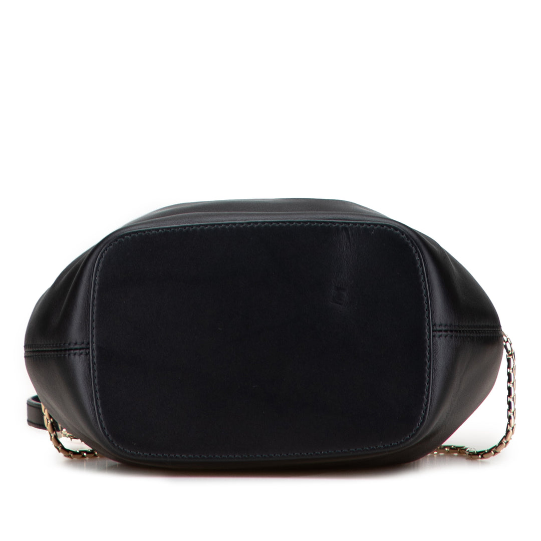 Bvlgari Cuir Serpenti Forever Bucket Bag Noir