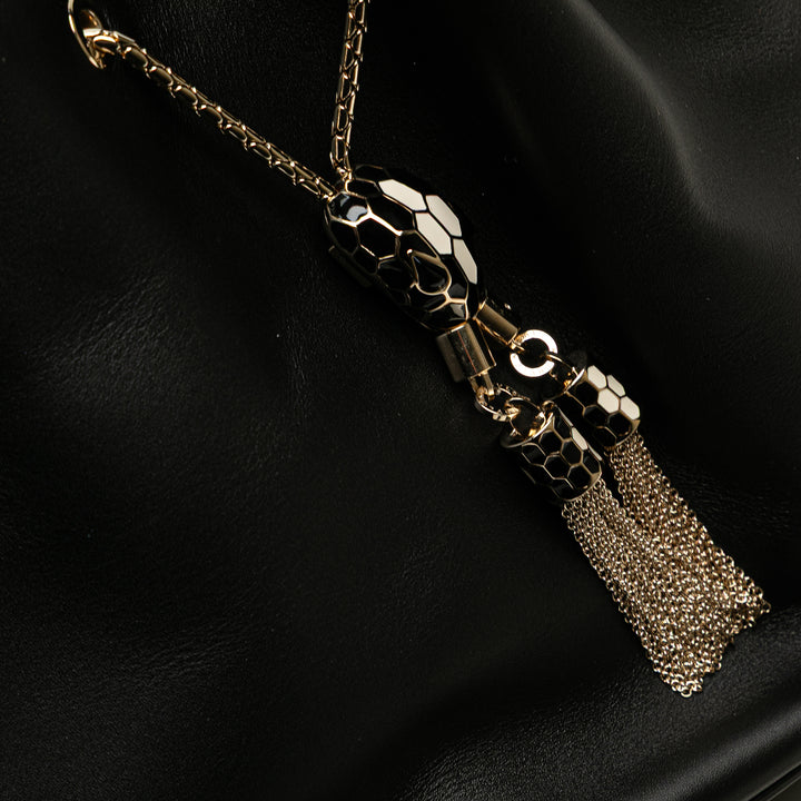 Bvlgari Cuir Serpenti Forever Bucket Bag Noir