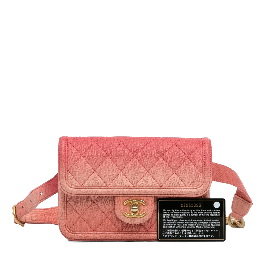 Caviar Sunset On The Sea Flap Belt Bag Pink - Gaby Paris
