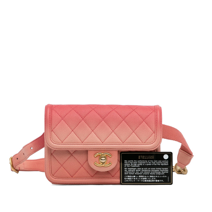 Caviar Sunset On The Sea Flap Belt Bag Pink - Gaby Paris
