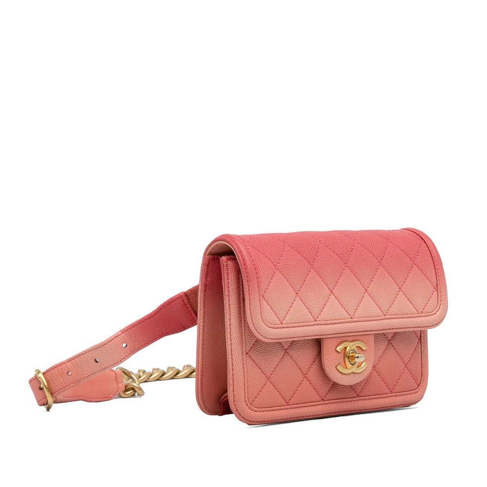 Caviar Sunset On The Sea Flap Belt Bag Pink - Gaby Paris