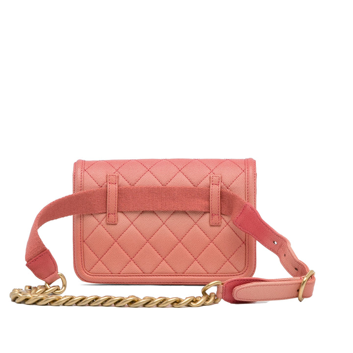 Caviar Sunset On The Sea Flap Belt Bag Pink - Gaby Paris