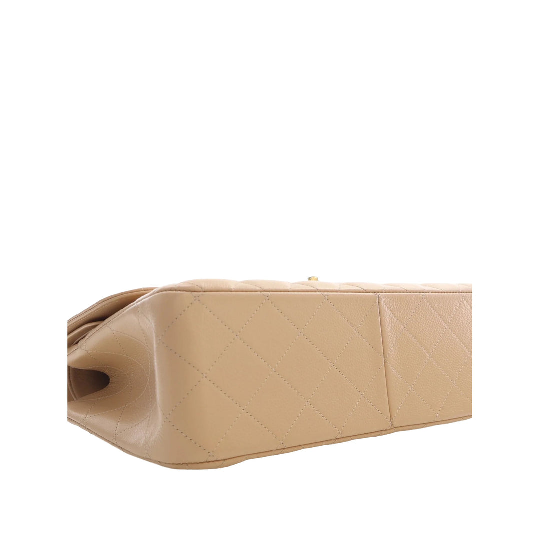Chanel Sac porté épaule Classic Double rabat Jumbo Cuir caviar Beige – vue 14 – GABY PARIS