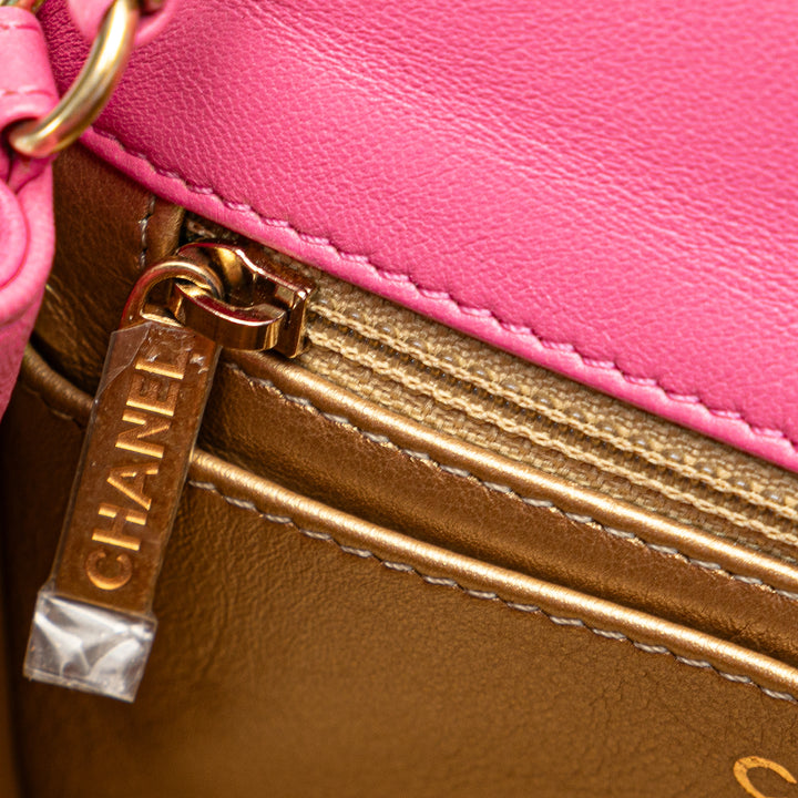 Chanel Mini Square Classic Cuir d’agneau Perle Crush Simple rabat