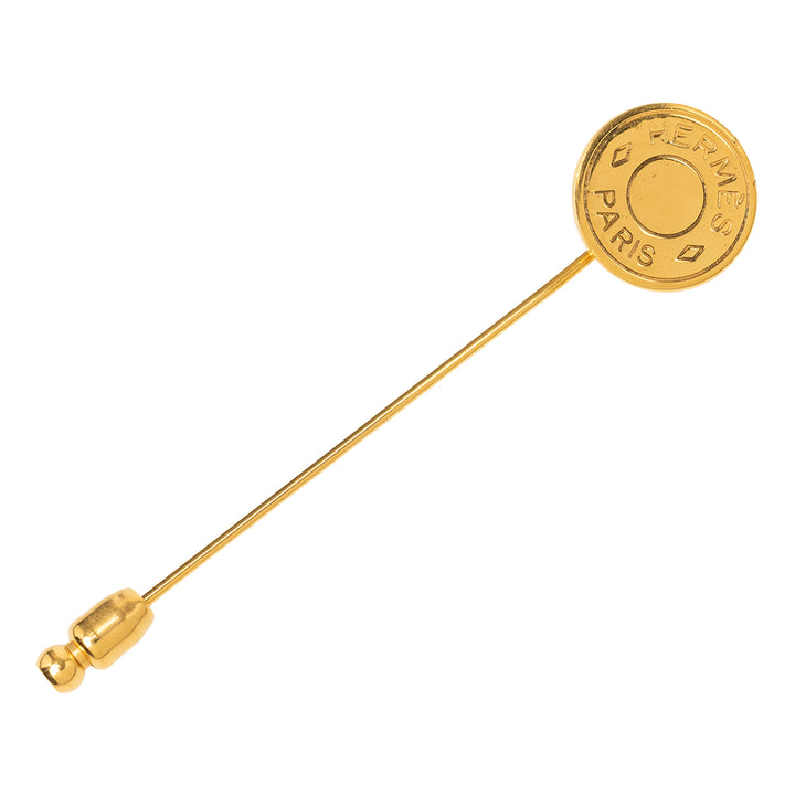 plaqué Clou de Selle Rond Medallion Pin Broche Doré