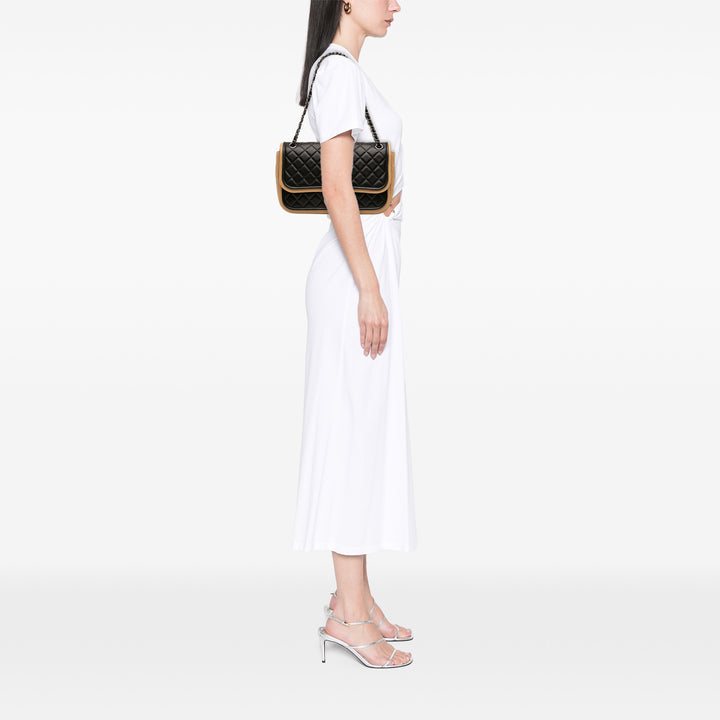 Chanel Jumbo Classic Bicolor Cuir d’agneau Twist à rabat