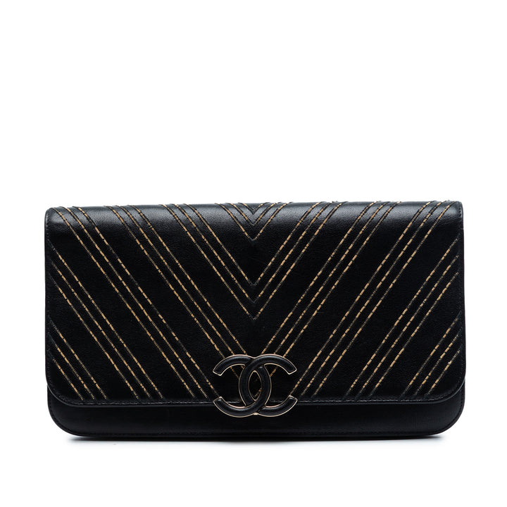 Chanel Chevron Sheepskin Subtle Pochette