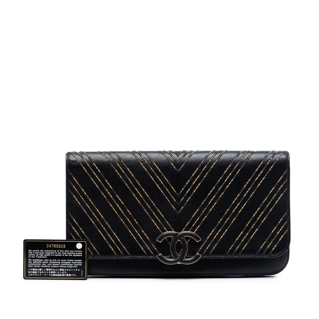Chanel Chevron Sheepskin Subtle Pochette