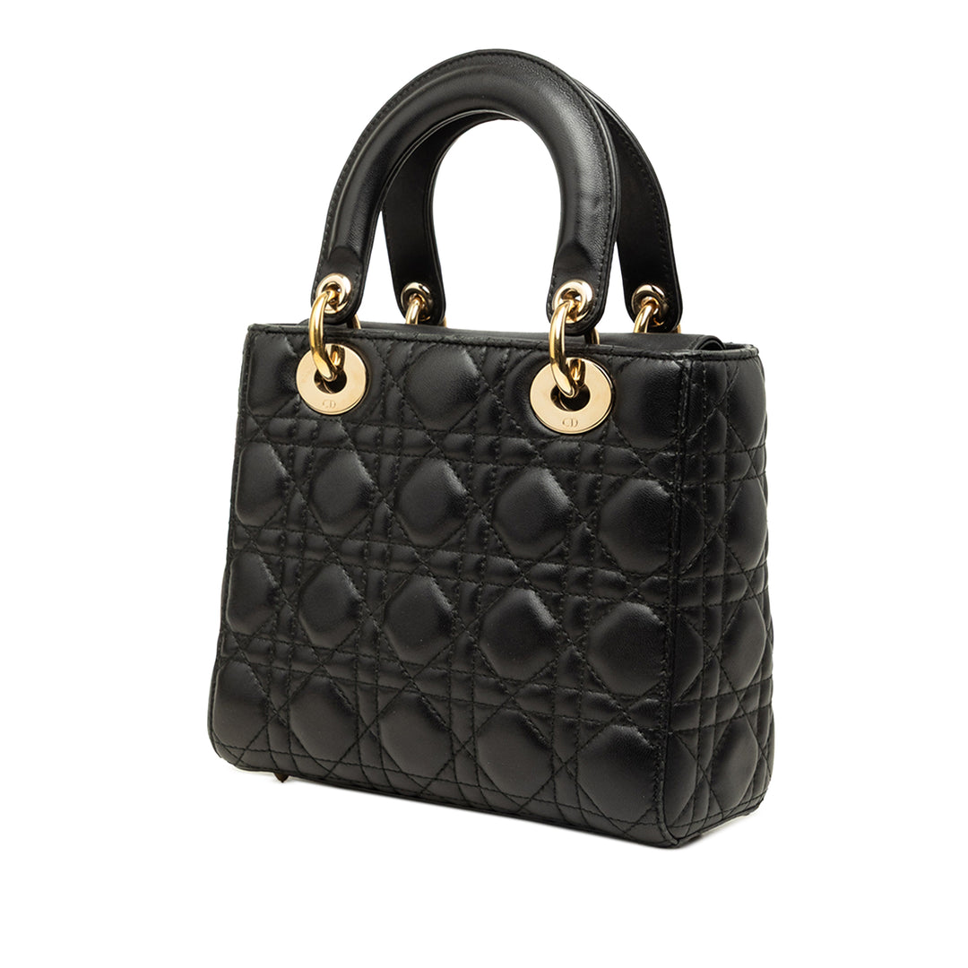 Dior Sac à main Lady Dior Cannage My ABCDior Petit Cuir d'agneau Noir – vue 2 – GABY PARIS