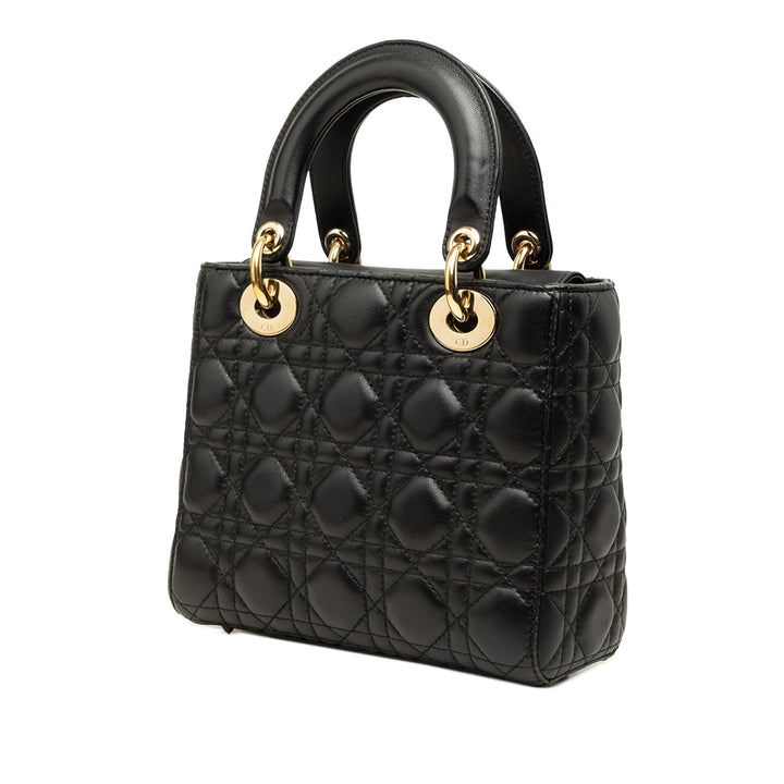 Dior Sac à main Lady Dior Cannage My ABCDior Petit Cuir d'agneau Noir – vue 2 – GABY PARIS