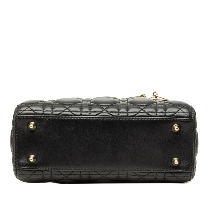 Dior Sac à main Lady Dior Cannage My ABCDior Petit Cuir d'agneau Noir – vue 3 – GABY PARIS