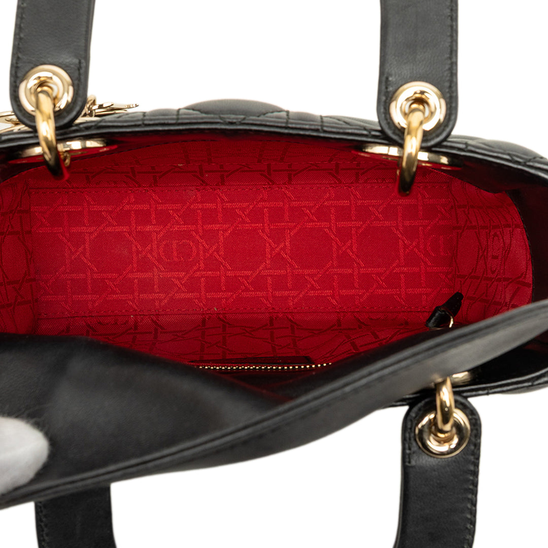 Dior Sac à main Lady Dior Cannage My ABCDior Petit Cuir d'agneau Noir – vue 4 – GABY PARIS