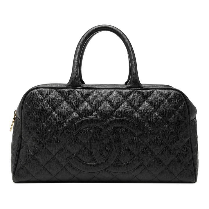 Chanel Large CC Matelassé Caviar Bowler Sac