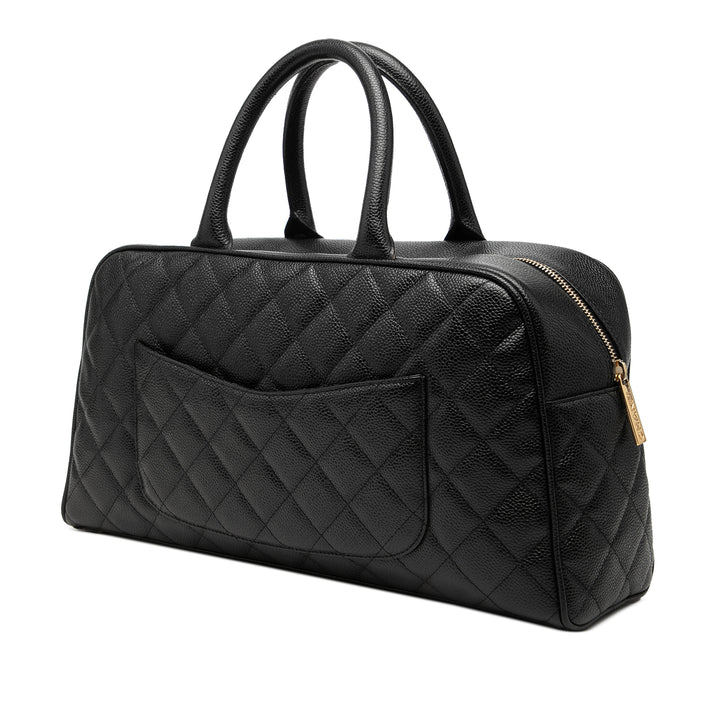 Chanel Large CC Matelassé Caviar Bowler Sac