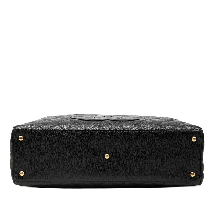 Chanel Large CC Matelassé Caviar Bowler Sac