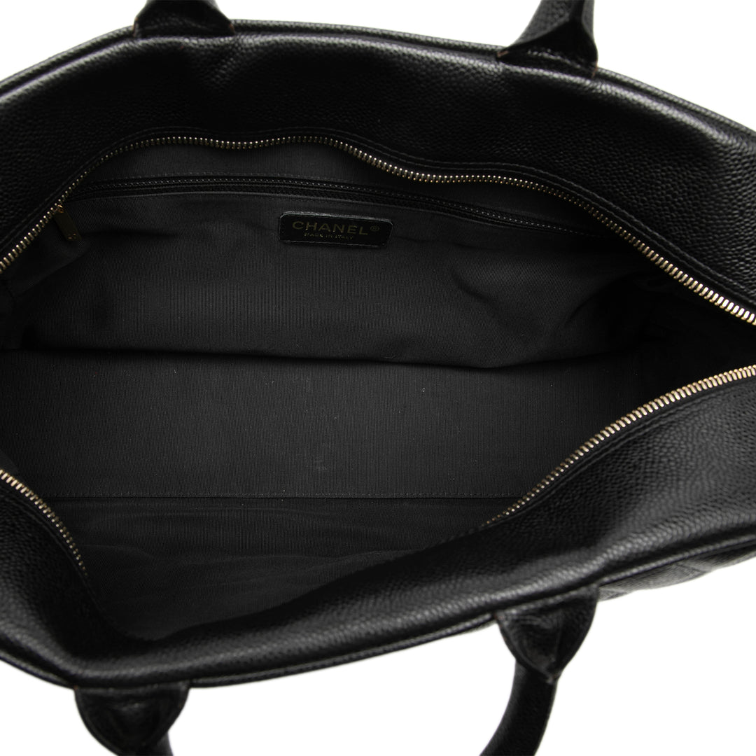 Chanel Large CC Matelassé Caviar Bowler Sac