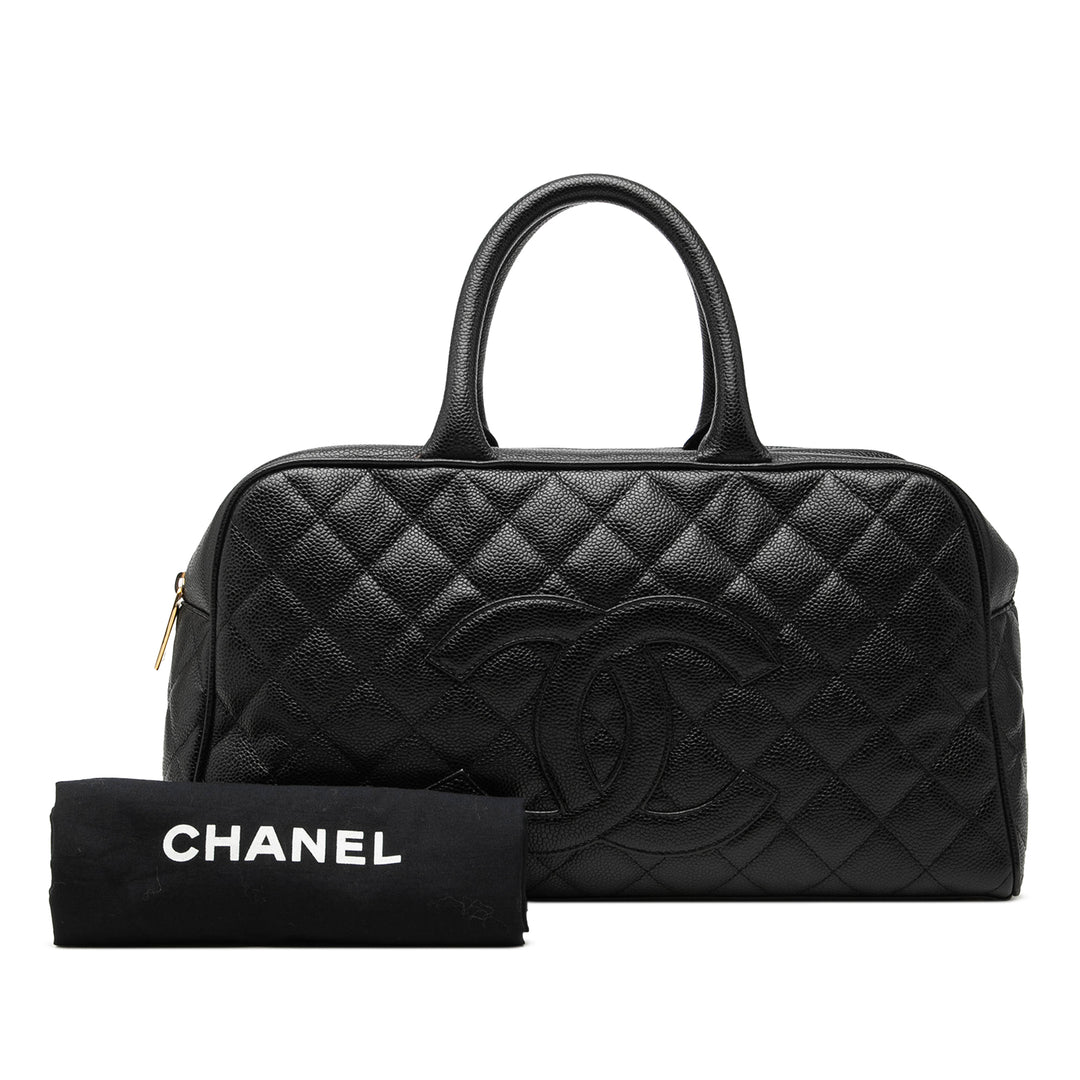 Chanel Large CC Matelassé Caviar Bowler Sac