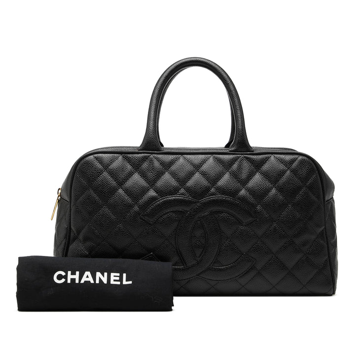 Chanel Large CC Matelassé Caviar Bowler Sac