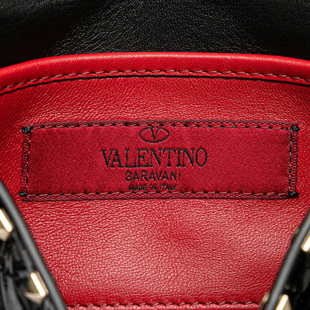 Valentino Small Patent Rockstud Spike Satchel Black - GABY PARIS