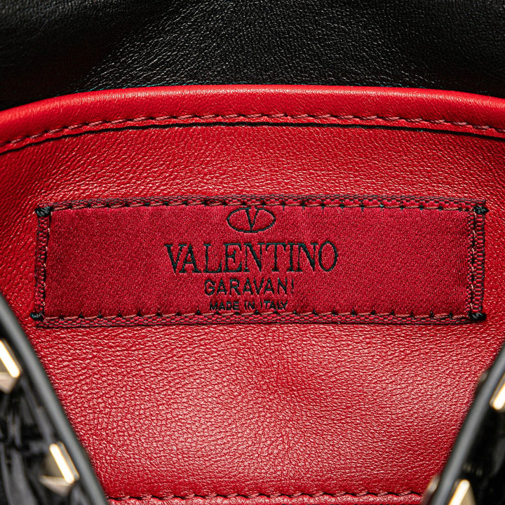 Valentino Small Patent Rockstud Spike Satchel Black - GABY PARIS