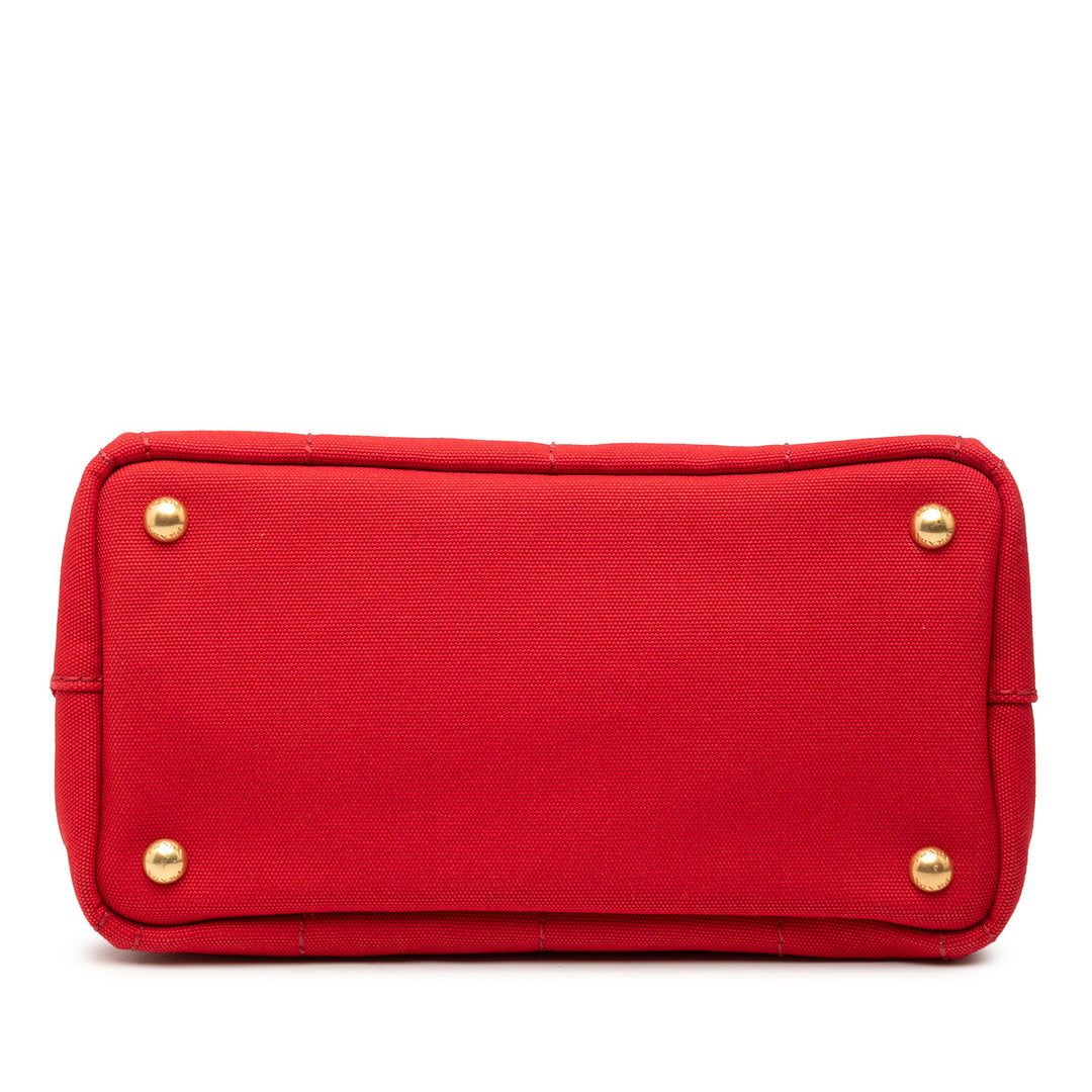 Prada Cabas Canapa Logo Petit Rouge – vue 3 – GABY PARIS