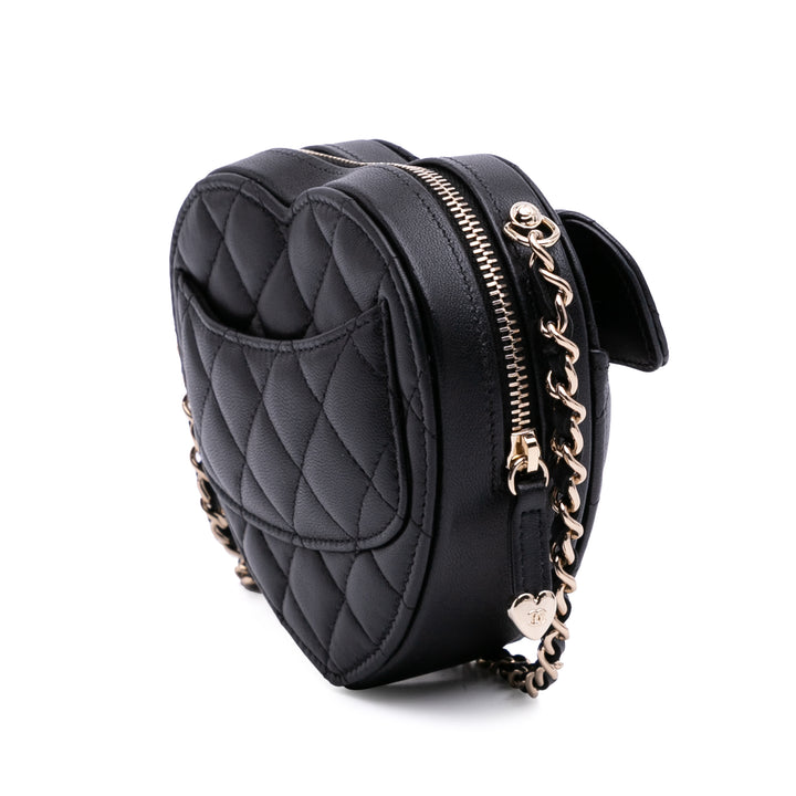 Mini Lambskin CC in Love Heart Crossbody Black - Gaby Paris