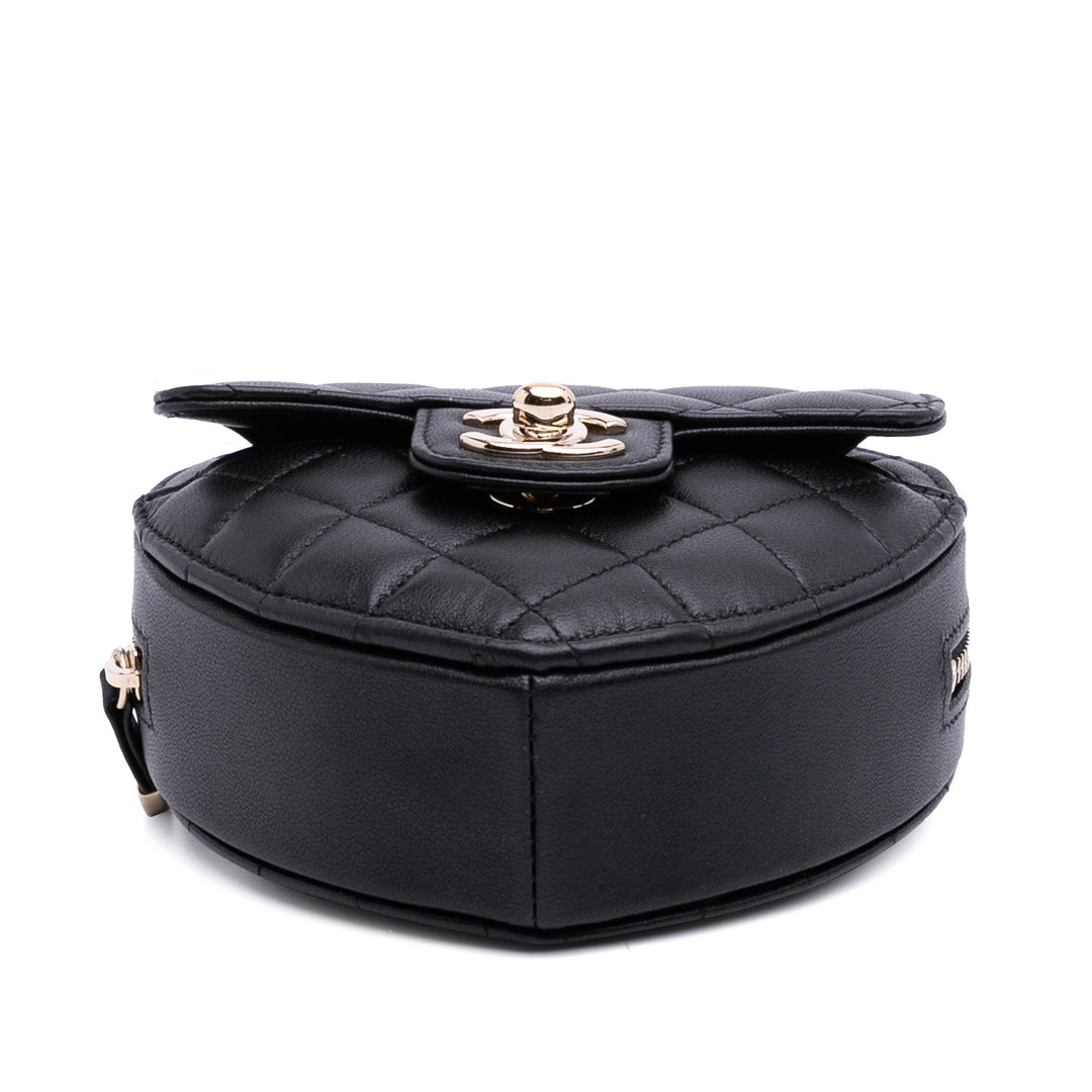 Mini Lambskin CC in Love Heart Crossbody Black - Gaby Paris