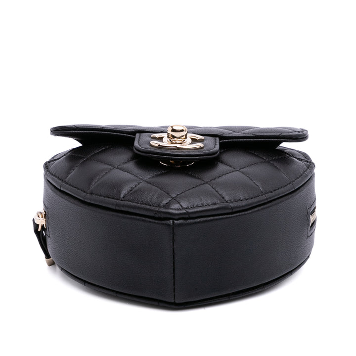 Mini Lambskin CC in Love Heart Crossbody Black - Gaby Paris
