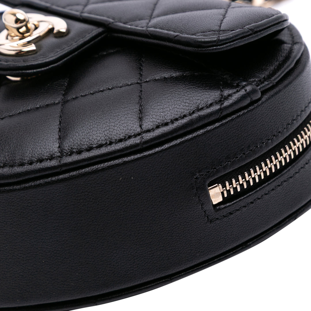 Mini Lambskin CC in Love Heart Crossbody Black - Gaby Paris