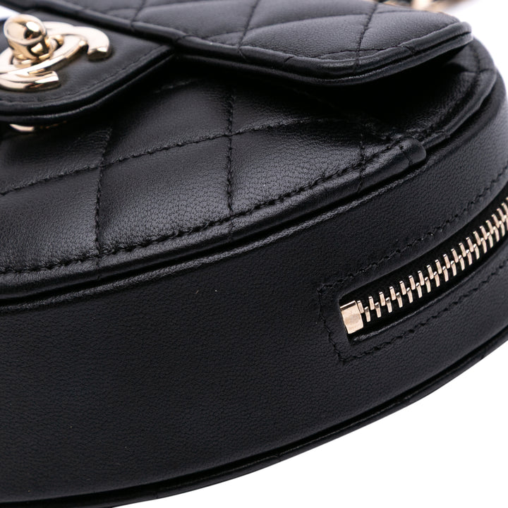 Mini Lambskin CC in Love Heart Crossbody Black - Gaby Paris