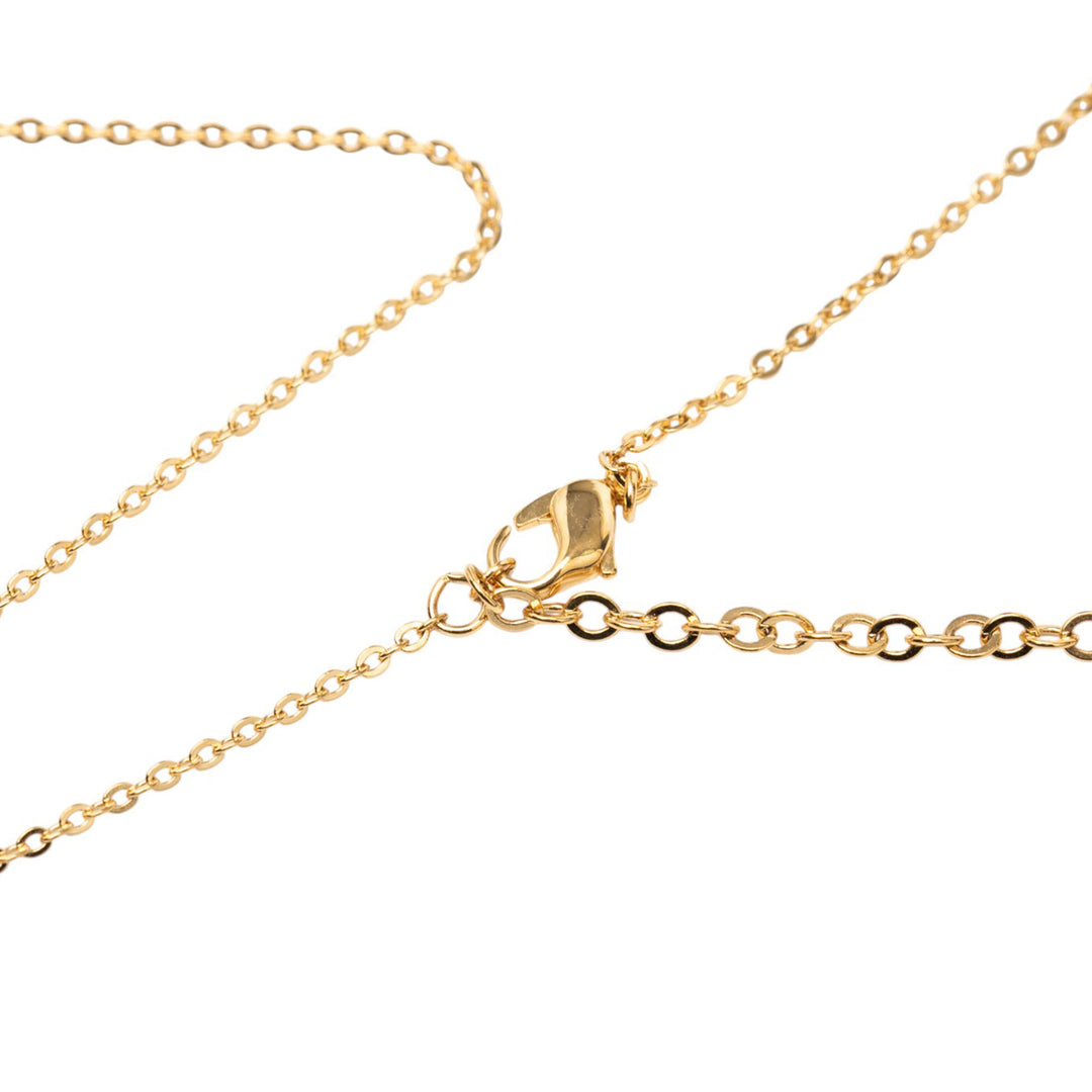 Dior plaqué Rhinestone Logo Heart Pendant Collier