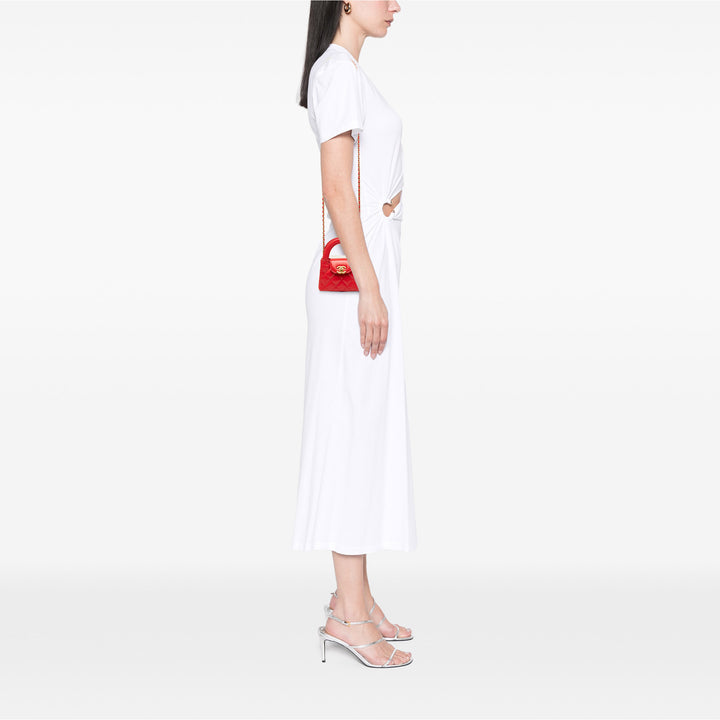 brillant vieilli Kelly Cabas Mini Cuir de veau Rouge