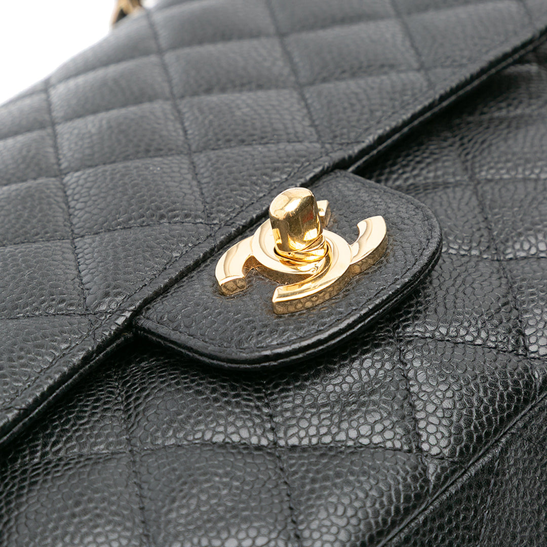 Medium Classic Caviar Double Flap Black - Gaby Paris