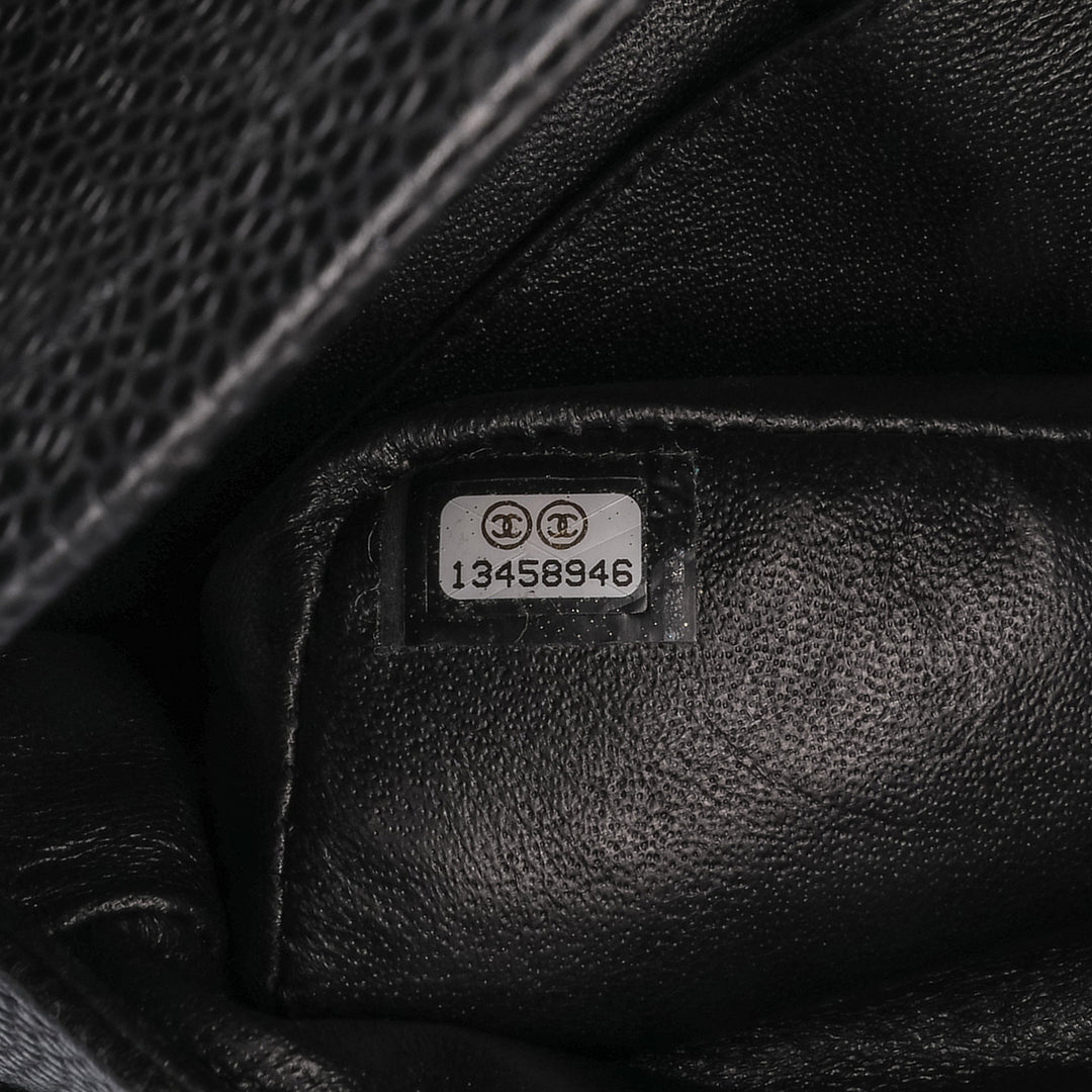 Medium Classic Caviar Double Flap Black - Gaby Paris
