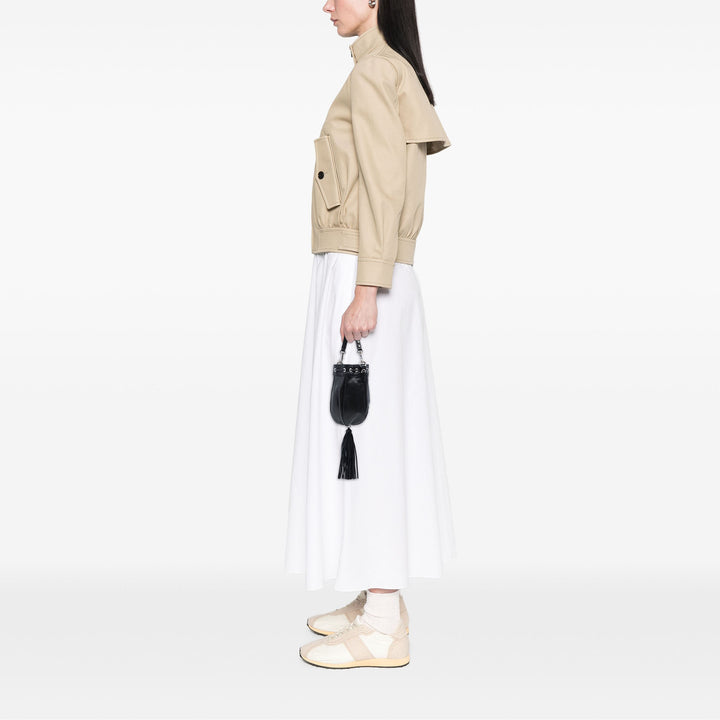 Cristal Orné Poignée Sac seau nappa Noir