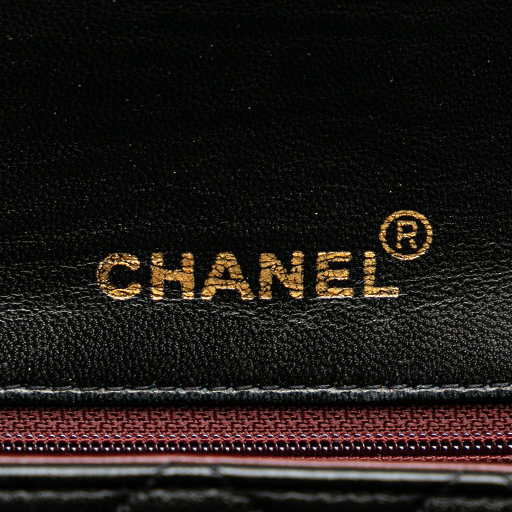 Chanel Mini Square Classic Cuir d’agneau Simple rabat Noir
