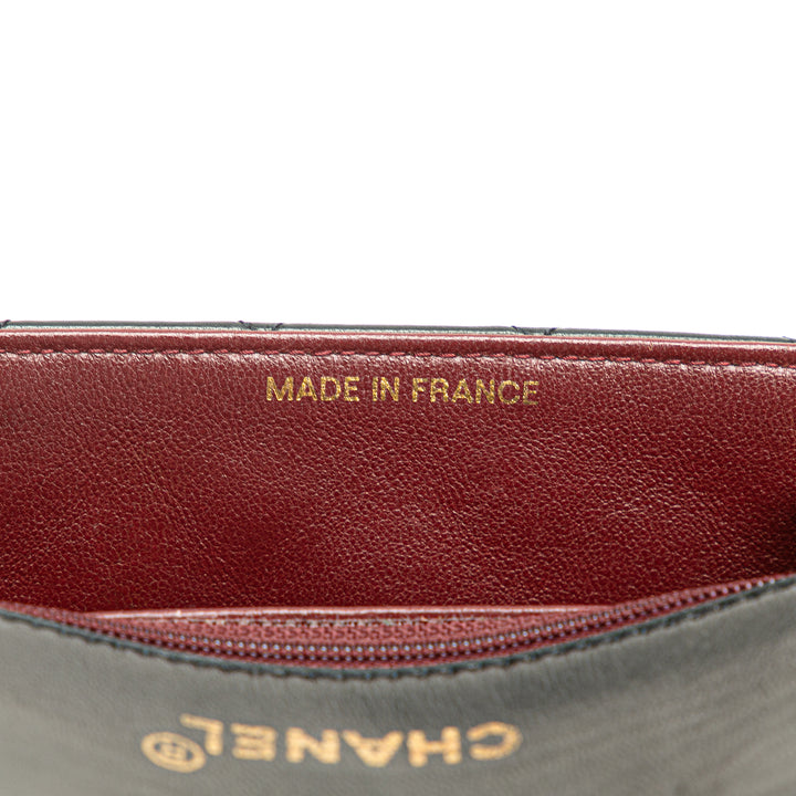 Chanel Mini Square Classic Cuir d’agneau Simple rabat Noir