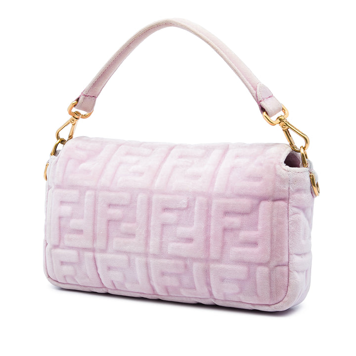 Fendi Zucca embossé Baguette Sac Rose – vue 2 – GABY PARIS