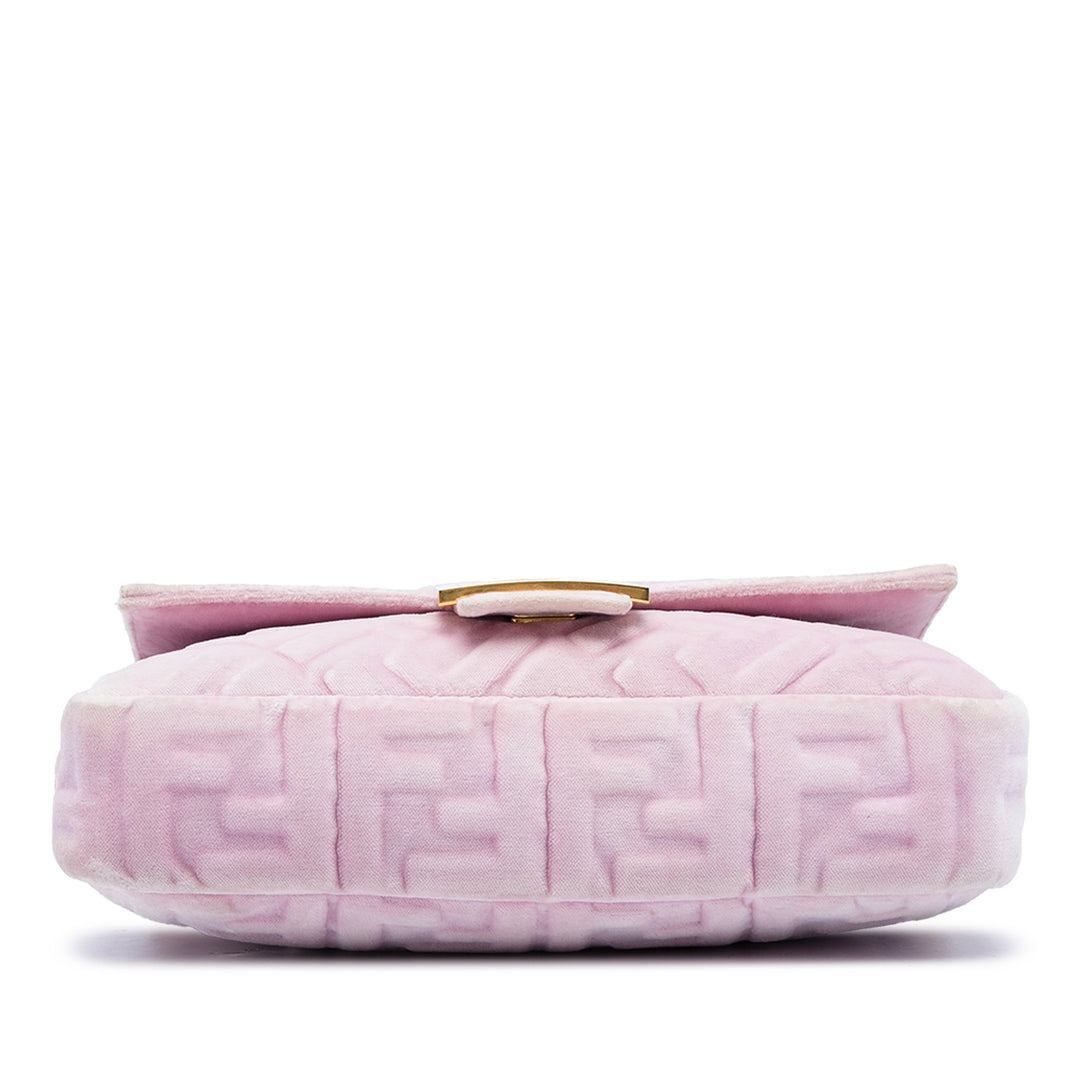 Fendi Zucca embossé Baguette Sac Rose – vue 3 – GABY PARIS