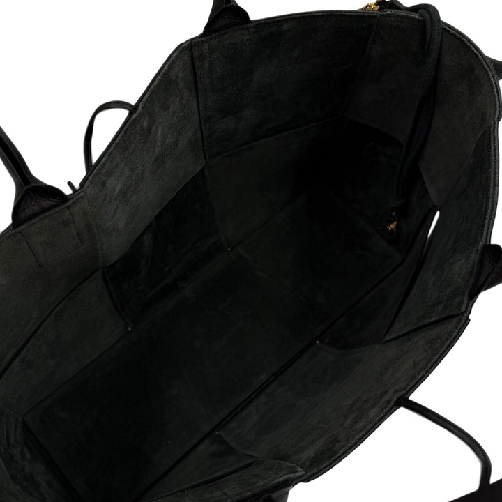 grainé Intrecciato Arco Cabas Moyen Cuir de veau grainé Noir