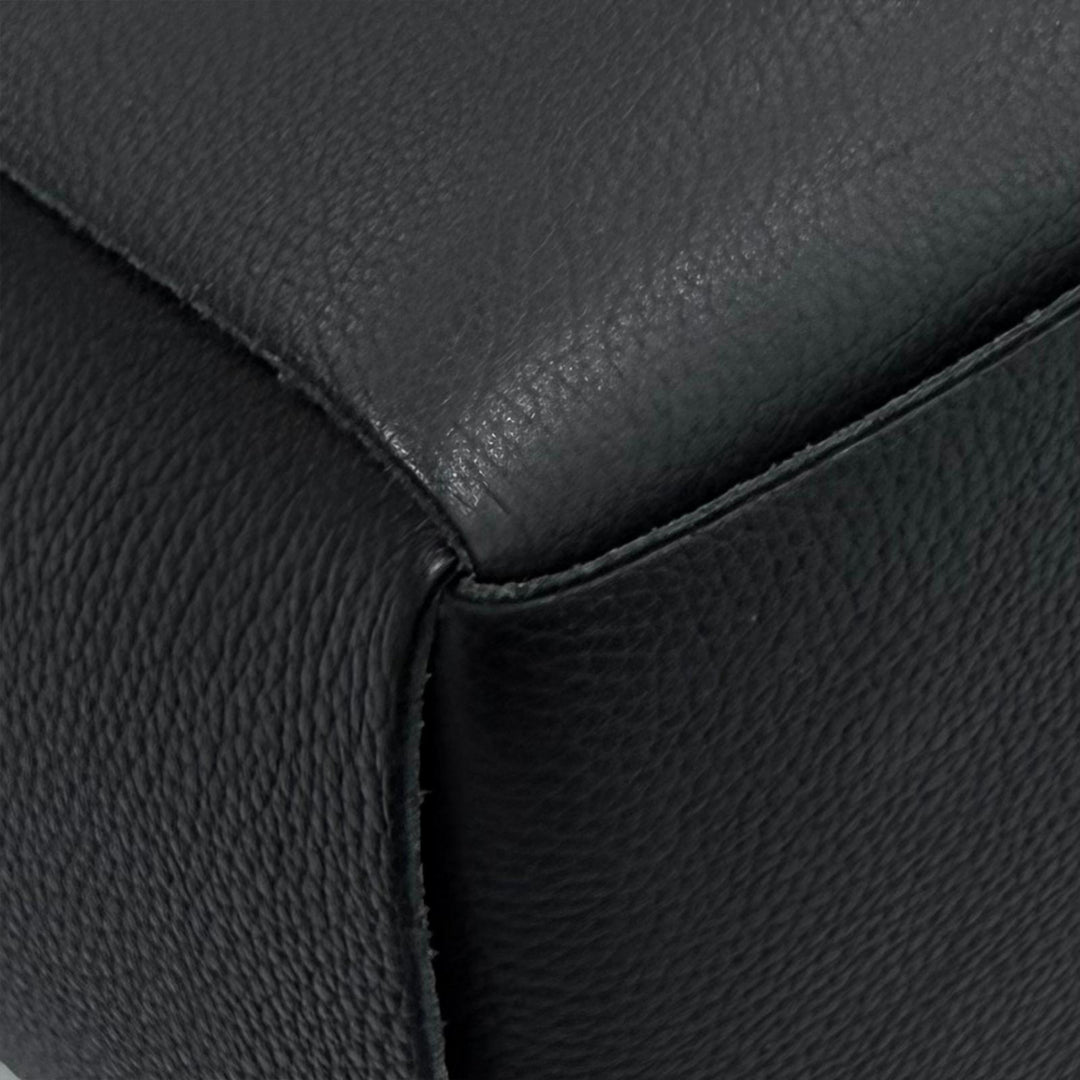 grainé Intrecciato Arco Cabas Moyen Cuir de veau grainé Noir