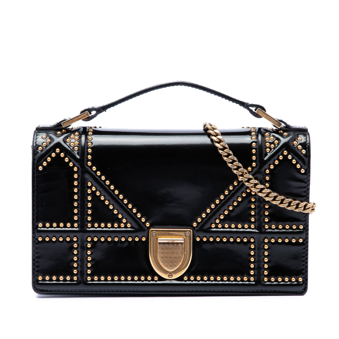 Dior clouté Diorama Wallet on Chain Cuir