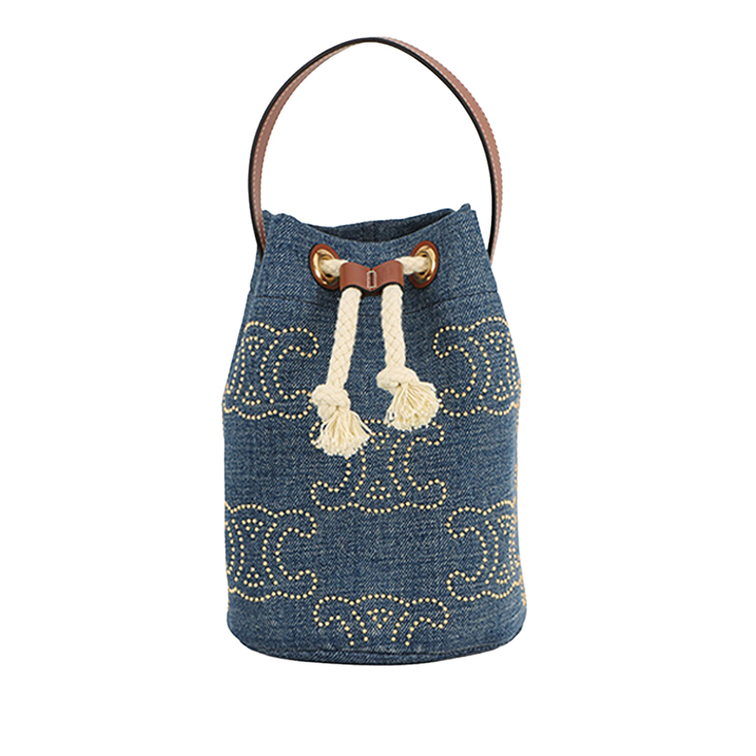 Celine Small Jean Triomphe Drawstring Bucket Sac