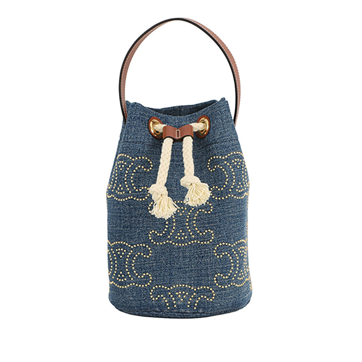 Celine Small Jean Triomphe Drawstring Bucket Sac